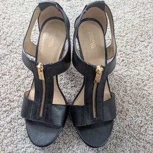 Michael Kors Berkley Lock Leather Platform Sandal Size 11M
